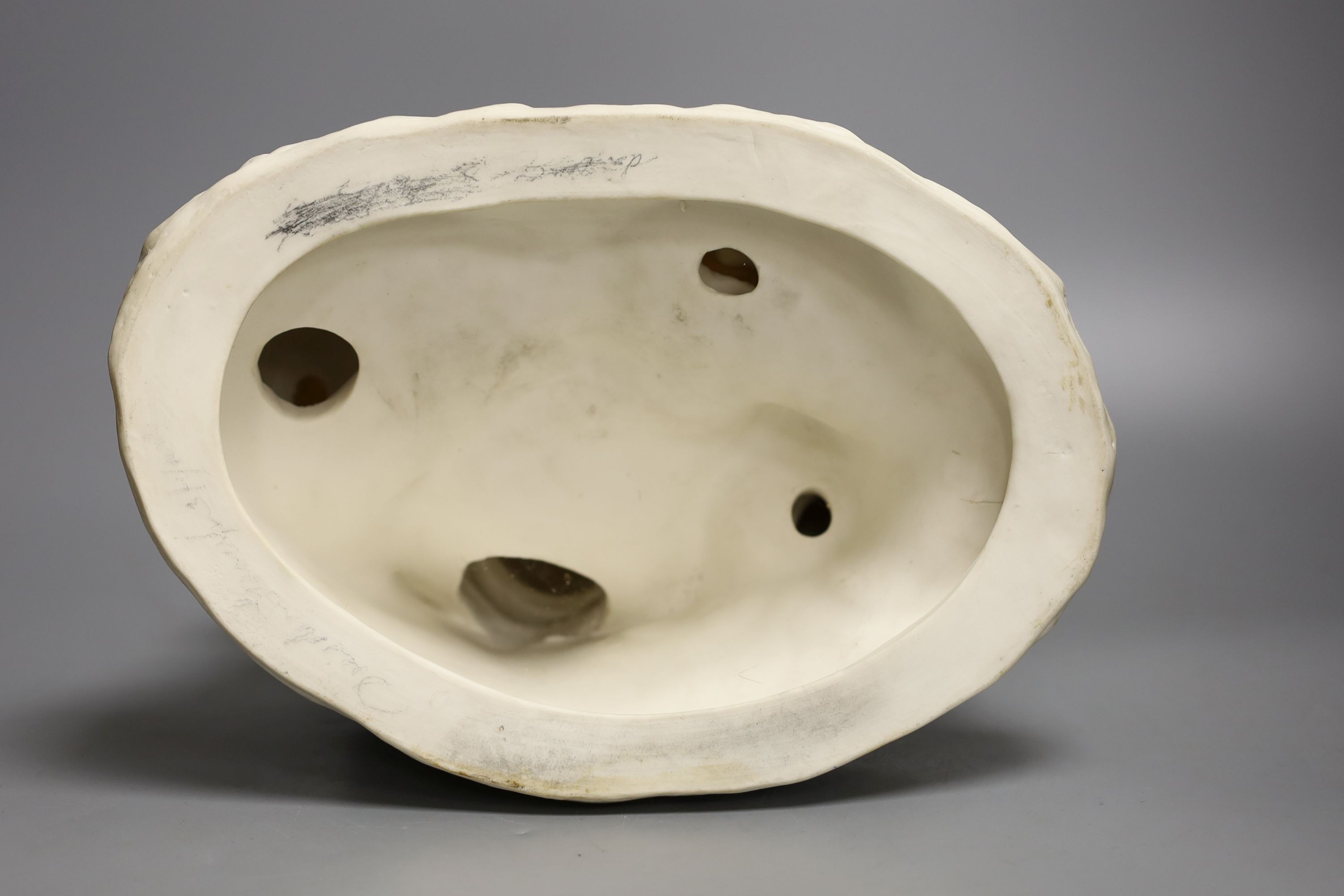 A 19th century Adams & Co. parian group of a man, woman, child and dog 31cm